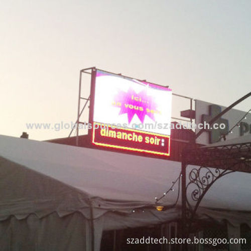 P16mm RGB Full Color LED Video Screen for French Restaurant Advertising Use, Can Install in Roofs